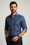 Camicia uomo Borriello - Collo francese - denim