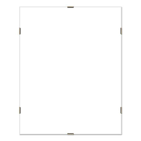 Cornice a giorno espositore porta foto e documenti da parete con lastra in Crilex e supporto in MDF