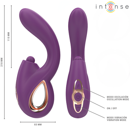 INTENSE - LALI VIBRATORE MULTIFUNZIONE PUNTO G TAPPING & THRUST & VIBRATION VIOLA