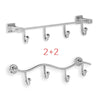 Bonnie / Clyde - confezione 4 pz mista 2pz + 2 pz -  Appendi abiti 4 ganci da bagno in ottone cromato