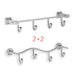Bonnie / Clyde - confezione 4 pz mista 2pz + 2 pz -  Appendi abiti 4 ganci da bagno in ottone cromato
