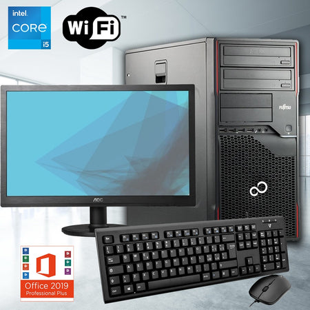 PC DESKTOP COMPLETO RICONDIZIONATO INTEL CORE I5 SSD 240GB MONITOR 22" WIFI WINDOWS 10 PROFESSIONAL