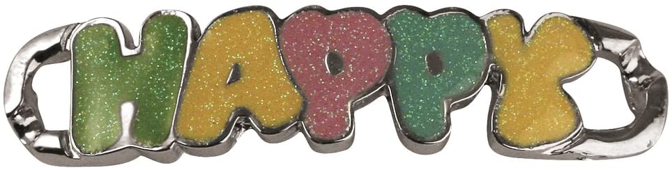RAYHER - SHOE-CHARMS "HAPPY" 50x11MM - CON CLIP 11MM