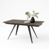 Tavolo Arcturus con gambe in ferro e piano in ceramica, design moderno, 160/240 x 110 x h 75 cm