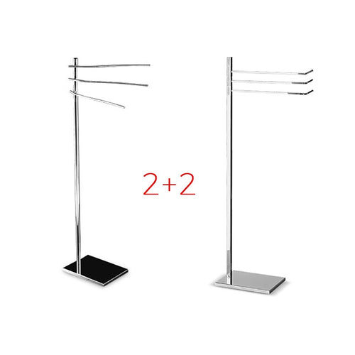 Dama + Grunge - Confezione mista 4 pz 2 + 2 - piantane lavabo da bagno in ottone cromato, base rettangolare