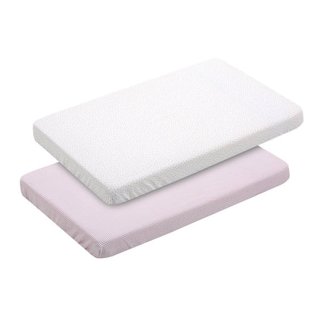 2 Lenzuolo Regolabile - Culla 50X82X10 Cm Vichy10 Rosa