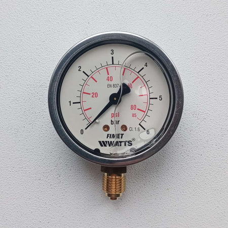 Manometro 0-6 bar a bagno di glicerina attacco laterale