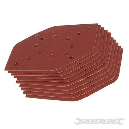 Fogli abrasivi esagonali a strappo per levigatrici a delta in ossido di alluminio silverline varie grane Silverline