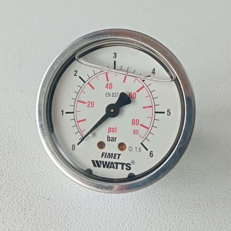 Manometro 0-6 bar a bagno di glicerina attacco posteriore