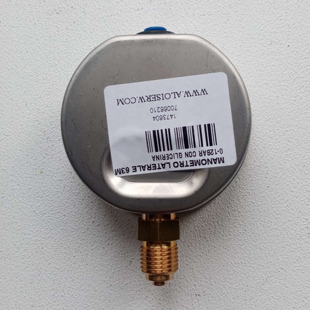 Manometro 0-12 bar a bagno di glicerina attacco laterale