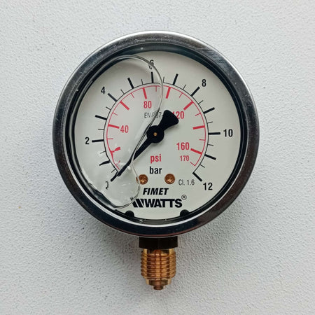 Manometro 0-12 bar a bagno di glicerina attacco laterale