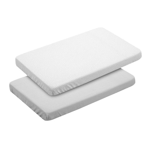 2 Lenzuolo Regolabile - Culla 50X82X10 Cm Vichy10 Grey