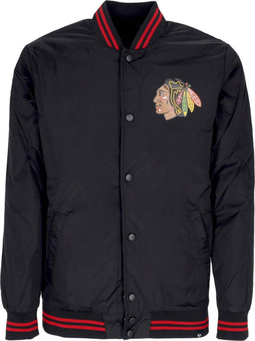 47-BRAND-Giubbotto-Bomber-Uomo-Nhl-Drift-Track-Jacket-Chibla-Jet-Black-da-uomo