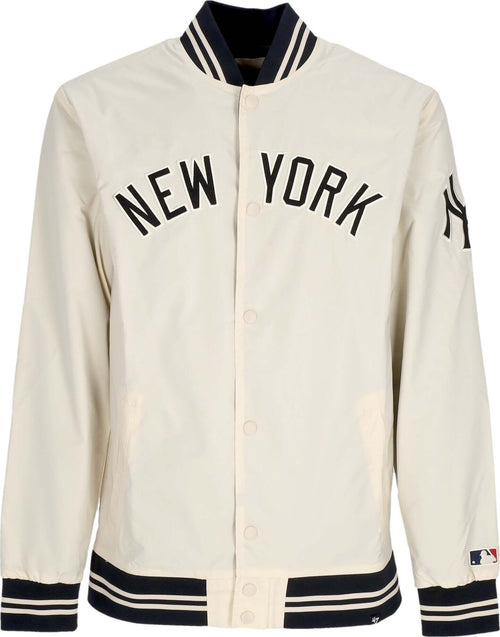 47-BRAND-Giubbotto-College-Uomo-Mlb-Wordmark-Regent-Jacket-Neyyan-Natural-da-uomo