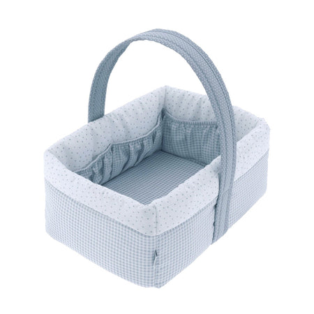 Cestina Imbottita 22.5X29X29 Cm Vichy10 Azzurro