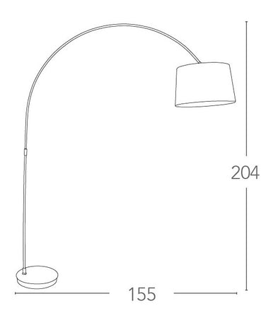 Lampada da terra Piantana ad Arco nera 60 watt E27