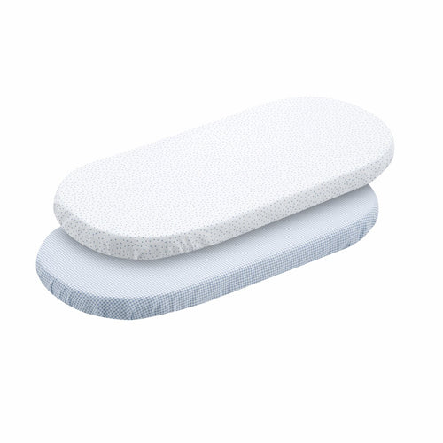 2 Lenzuolo Regolabile-Cestone 35X80X7 Cm Vichy10 Azzurro