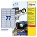 Poliestere Adesivo L6011 Argento 20Fg A4 63,5X29,6Mm (27Et/Fg Laser Avery