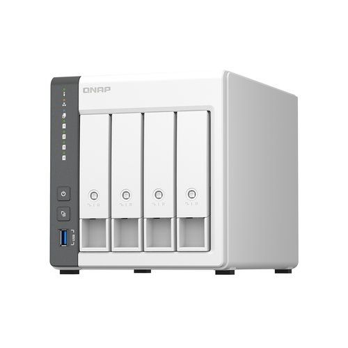 Qnap ts-433 nas tower arm cortex-a55 4 gb 0 tb qnap qts bianco - TS-433-4G