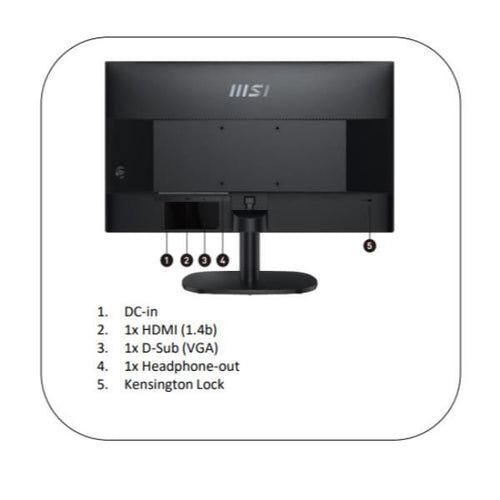 Msi pro mp245v monitor pc 60,5 cm (23.8\) 1920 x 1080 pixel full hd lcd nero - 9S6-3PC0CM-002