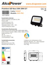 Alca Power LX20-PRO proiettore led da 20W a 220-240V temperatura di colore e flusso luminoso regolabile