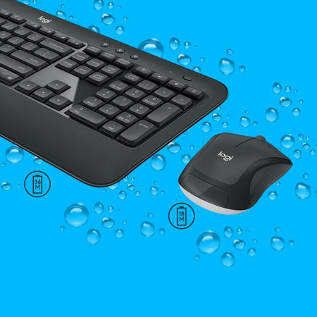 Logitech 920-008685 tastiera Mouse incluso Universale RF Wireless QWERTY US International Nero, Bianco (MK540 ADV WRLS KEYBOARD /MOUSE - COMBO-N/A-US INTL-2.4GHZ-N/A-INT) - Versione UK