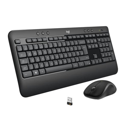 Logitech 920-008685 tastiera Mouse incluso Universale RF Wireless QWERTY US International Nero, Bianco (MK540 Advanced Wireless Dutch - US International - Warranty: 12M)