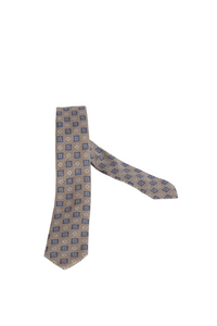 Cravatta uomo Cantarelli - Stretta 5 cm - fantasia fondo beige