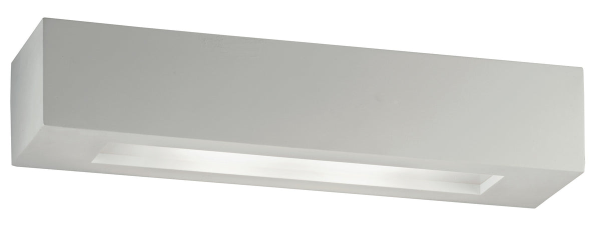 Applique Doppia Diffusione di Luce Rettangolare Gesso Verniciabile E14