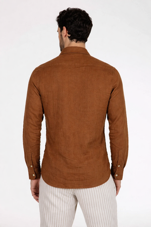 Camicia m/l collo francese lino