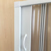 Box doccia angolare Flex con fascia larga apertura laterale a soffietto riducibile Made in Italy