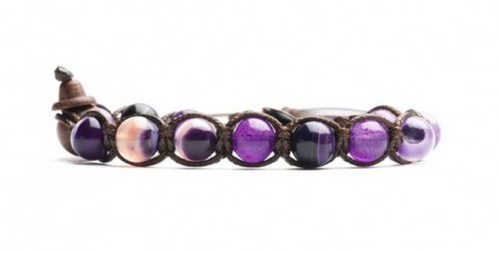 TAMASHII Bracciale Agata Striata Viola