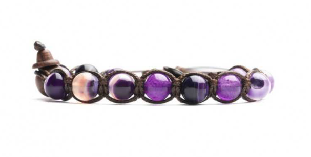 TAMASHII Bracciale Agata Striata Viola