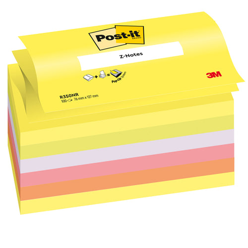 Blocco Post-It Super Sticky Z-Notes 76X127Mm 100Fg R350Nr Assort.Neon