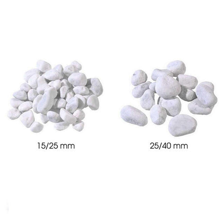 Ciottoli marmo bianco Carrara, sassi decorativi per giardini, sacco da 25 kg