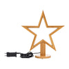 Stella luminosa a led luce bianco caldo con base in legno naturale decorazione natalizia