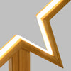 Stella luminosa a led luce bianco caldo con base in legno naturale decorazione natalizia