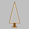 Albero triangolare luminoso con led bianco caldo e base in legno