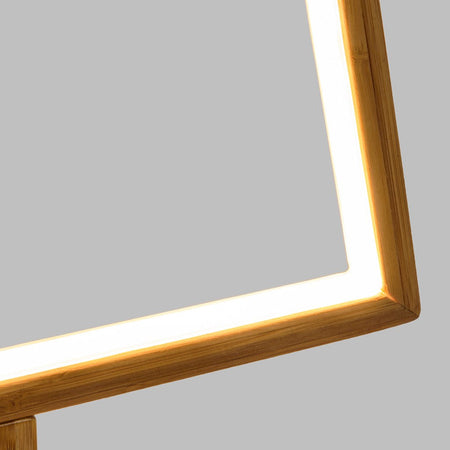 Albero triangolare luminoso con led bianco caldo e base in legno