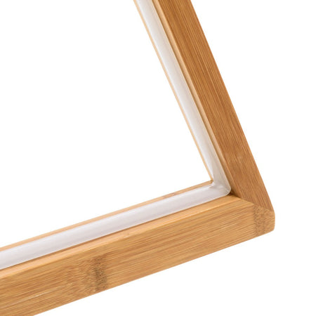 Abete triangolare luminoso con led bianco caldo e base in legno decorazione natalizia