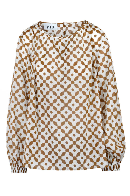 NIU - Blusa - 450231 - Bianco/Tabacco da donna