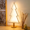 Abete triangolare luminoso con led bianco caldo e base in legno decorazione natalizia