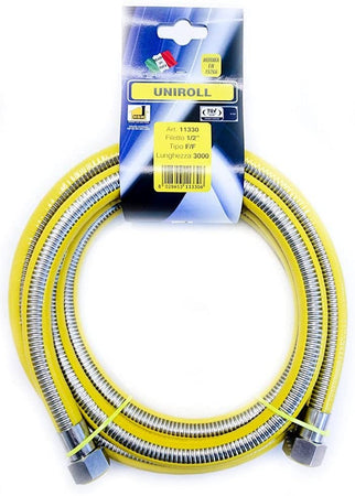 Tubo flessibile gas 400cm 1/2 FF inox Uniroll a norma EN 15266