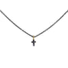 Rue des mille - GIROCOLLO CROCE TOTAL BLACK CON DIAMANTI NERI - ORO18KT