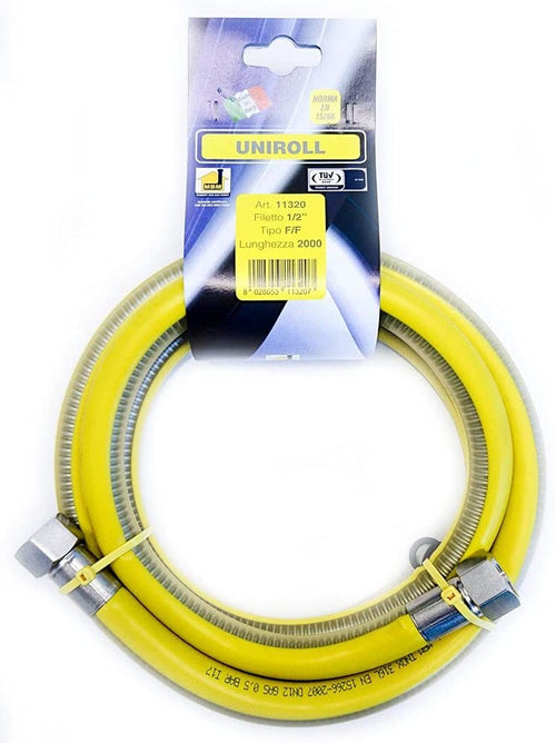 Tubo flessibile gas 400cm 1/2 FF inox Uniroll a norma EN 15266