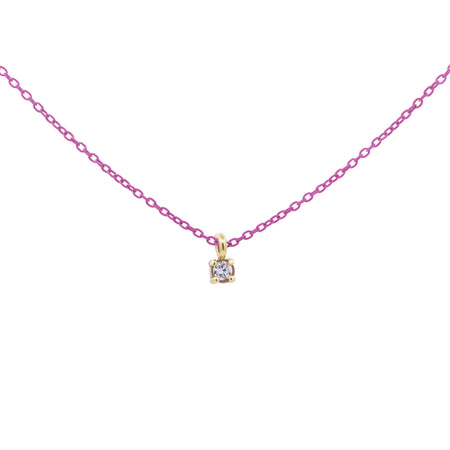 RUE DES MILLE - GIROCOLLO CASTONE CATENA CON VERNICE E DIAMANTI LAB GROWN - ORO18KT