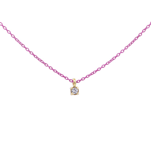 RUE DES MILLE - GIROCOLLO CASTONE CATENA CON VERNICE E DIAMANTI LAB GROWN - ORO18KT
