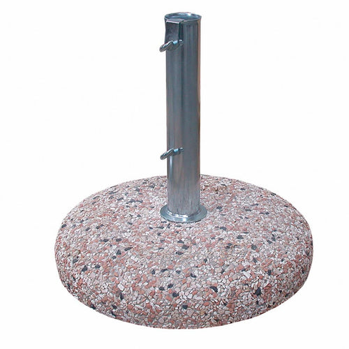 Base in cemento 25 kg per ombrellone da giardino, marmetta tonda in ghiaia