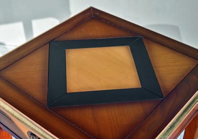 MOBILI 2G - Tavolino quadrato classico legno ciliegio intarsio bassano 50X50x77