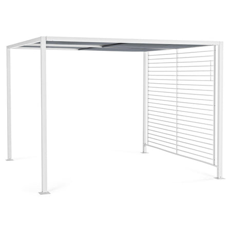 Gazebo giardino 2,8 mt esterno noah tettoia pergolato scorrevole moderno bianco